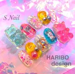 ♡完成品現品♡即発送 HARIBOデザインネイル ベリーショート標準