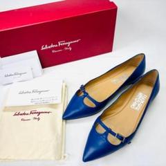 ✨新品同様✨サルヴァトーレフェラガモ　オードリー　フラット　赤　24cm く日はお得♪ サルバトーレフェラガモ FERRAGAMO Ferragamo