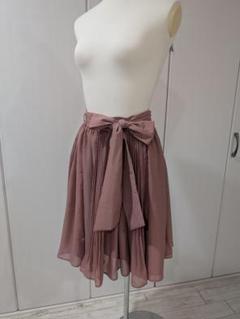 ジルスチュアートくすみピンクリボンスカート♡デート着可愛い