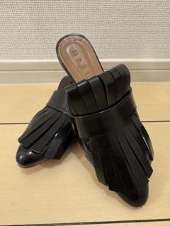 未使用】MARNI レザーサンダル キャメルxブラック 36 ヒール高5cm