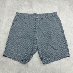 カルバンクライン　ハーフパンツ　ポケット　古着　チェック柄　黒　白　W34