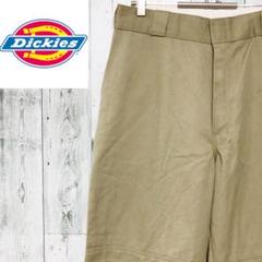 ディッキーズ チノパン カーキベージュ 34×32 カーゴ ワンポイントロゴ
