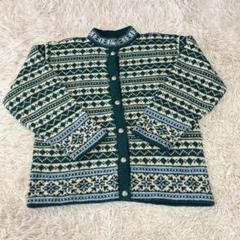 希少 vintage Norwool カーディガン セーター バーズアイ M