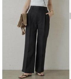 新品タグ付き　ラウンジドレス　ブラック　リネンパンツ　センタープレス　Sサイズ