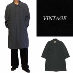 Vintage ステンカラーコート グレー レトロ モダン 古着