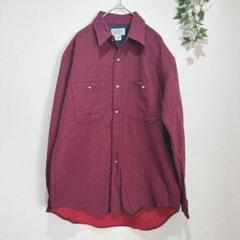 【リンカーン】キルティングシャツジャケット Mサイズ　メンズ バーガンディ
