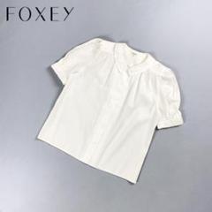 FOXEY 刺繍レースデザインブラウスシャツ ホワイト サイズ40*CD889
