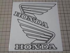 HONDA ウイングマーク ステッカー 1シート 黒縁.透明 105×85mm