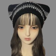 ︎羊耳 ひつじみみ ハンドメイド グランジ ニット帽 y2k‬‬