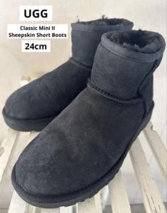 【6900円⇨最終SALE】アグ クラシックミニⅡ シープスキン 黒 24cmのサムネイル