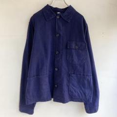 ユーロワークジャケット ヘリンボーンツイル ヴィンテージ 紺色 ナス紺 M-L EURO Work Jacket HBT ユーロワークジャケット ヘリンボーン