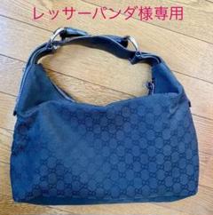 GUCCI グッチ GGキャンバス セミショルダーバッグ ブラック