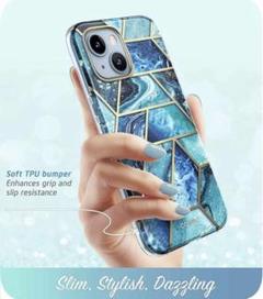 ケース 夏 海 ブルー iPhone14 Plus カバー ワイヤレス 充電
