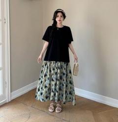 大きいサイズ　レディース ワンピース　ロング　春夏 秋 新品 半袖