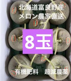 北海道 富良野メロン 赤肉 8玉 有機肥料超減農薬 数量限定(49) 北海道富良野メロン赤肉1.4kg超✖︎2玉✖︎4箱有機肥料超減農薬