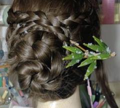 【手作りオリジナル新品】 【雪竹】雪中の竹　かんざし　ヘアクリップ