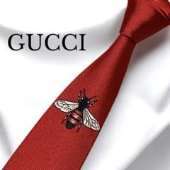 美品】GUCCI グッチ ネクタイ 赤 ソリッド bee刺繍 GG柄 - メルカリ