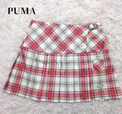 PUMA チェック柄 レディースゴルフスカート　ピンク　Sサイズ