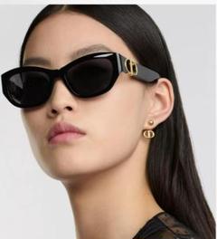 ディオール サングラス スクエア ブラック ロゴ ラインストーン DIOR | CD Icon サングラス スクエア