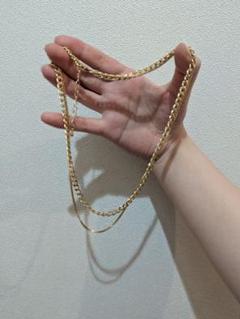 ゴールド チェーンネックレス ダブルレイヤー