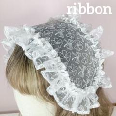 リボン刺繍のヘッドドレス