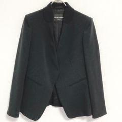 EMPORIO ARMANI ノーカラージャケット 美シルエット 36 ブラック