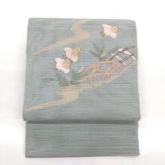 ゆりのはな　夏の袋帯　絽綴れ　すくい織り　流水模様　金糸銀糸　正絹　D507　帯 ゆりのはな夏の袋帯絽綴れすくい織り流水模様金糸銀糸正絹D507帯