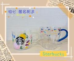 【新品】★【スタバ ♡ 耐熱グラスマグフローラル & クリーム 2点set ♪】