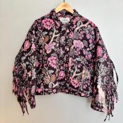 数量は多い  総柄 刺繍 リーバイス フリンジ ジャケット ペイズリー ヒッピー ジャケット・アウター
