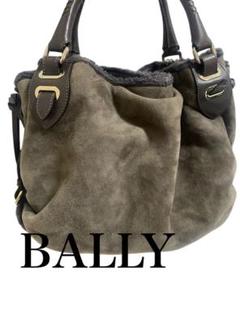 美品】BALLY バリー ワンショルダー スエード トレスポ 緑 1094