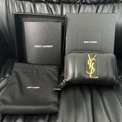 サンローラン SAINT LAURENT 黒 コインケース 極美】SAINTLAURENT サンローラン 二つ折り財布 コインケース