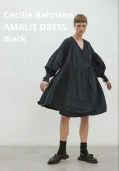 【関税込み】Cecilie Bahnsen ブラック Valencia ミニワンピース cecilie bahnsen ブラック Valencia ミニワンピース