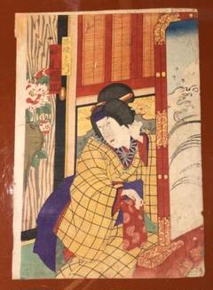 浮世絵 身支度をする女