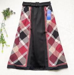 【タグ付未使用品】ブルーレーベルクレストブリッジ　洗える　スカーフコンビスカート