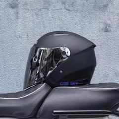 【返品送料無料】 バイク ダブルレンズ ジェットヘルメット 内蔵サングラス マット セキュリティ・セーフティ