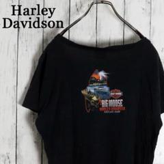 HARLEY-DAVIDSON ハーレーダビッドソン プリント VネックTシャツ