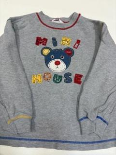 Miki House クマ刺繍 トレーナー グレー