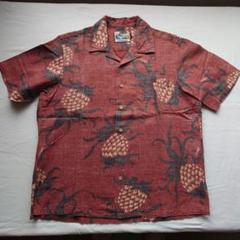 美品 PAIKAJI 開襟 アロハシャツ パイナップル柄 竹繊維混