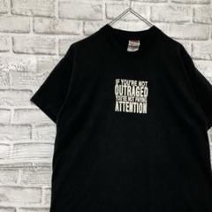 USA製90sヴィンテージTシャツ！シングルステッチ　ブラック半袖古着L30