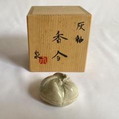 Ｐ６０１　香合　『橋本永豊造』『金彩波兎文』『絵馬香合』　共箱　茶道具 P601 香合 『橋本永豊造』『金彩波兎文』『絵馬香合』 共箱