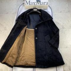 アルパカ混◎マックスマーラ　シャギーコート　テディ　ゆったりシルエット　ブラック アルパカ混◎マックスマーラシャギーコートテディゆったり