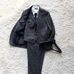 <美品>TAGLIATORE × ブリッラ 3ピース グレー ウールスーツ 44