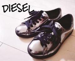 D221584 DIESEL ガンメタ ローカットスニーカー