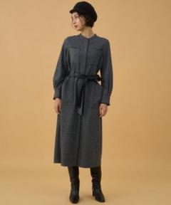 【限定品】 アナイ ANAYI 38 ワンピース ウールジャージーレザーコンビ ワンピース