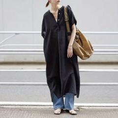 ロングコットンワンピース ブラック