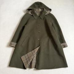 【美品✨】Burberry ロングコート カシミヤ混 ダブル カーキ レディース リバーシブル ロング ギャバジン カーコート (ライケン