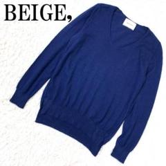 BEIGE, ベイジ ニット カシミヤ100% ネイビーブルー 4 B9368