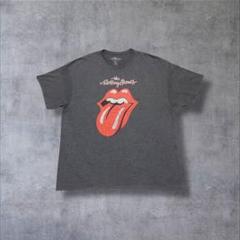 ローリングストーンズ古着Tシャツビッグロゴフェード半袖プリントロゴグレーK14