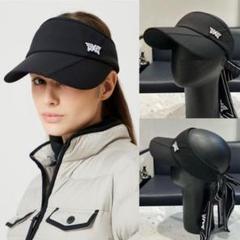 【即発送】PXG ゴルフレディース サンバイザー キャップ リボン付き ブラック