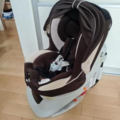 【極美品】エールベベ クルットNTプレミアム　チャイルドシート　ブラウンオレ エールべべ クルットNTプレミアムW 回転式チャイルドシート